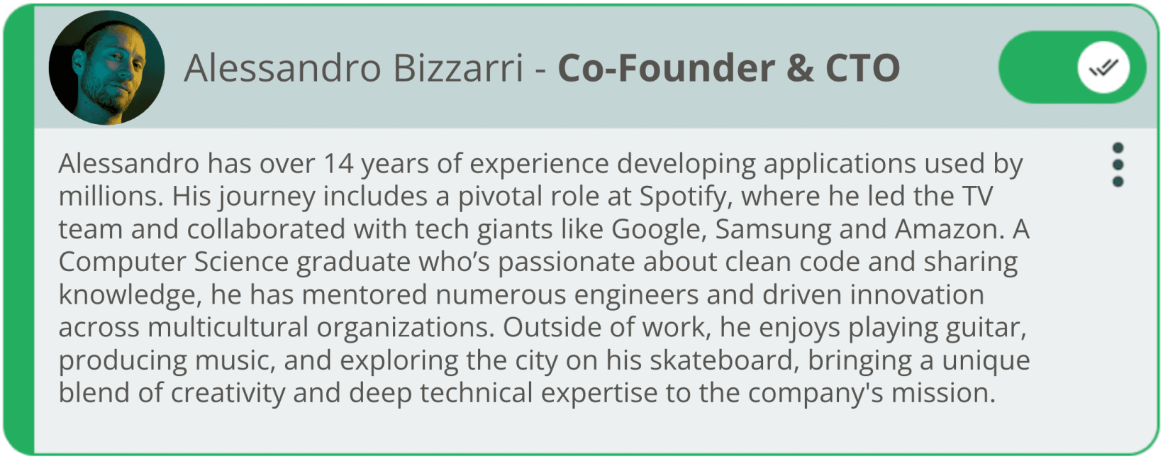 Alessandro Bizzarri - Co-Founder & CTO