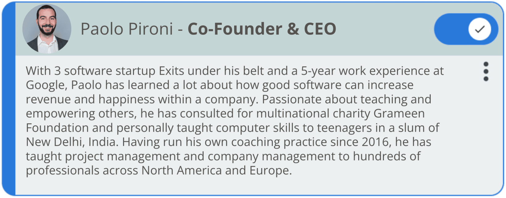 Paolo Pironi - Co-Founder & CEO