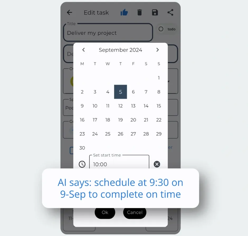 Satisplan screenshot showing an automatic AI rescheduler