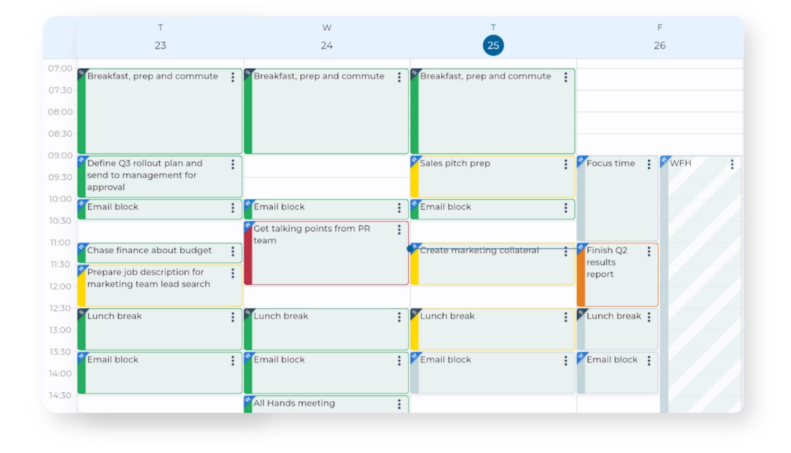 Satisplan Calendar screen