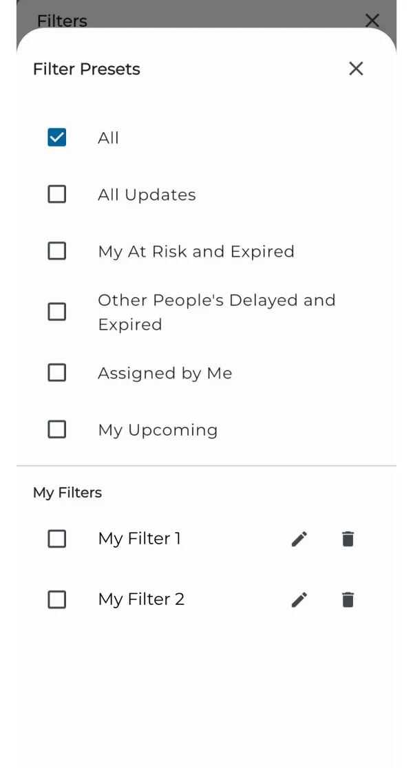Satisplan notification filters